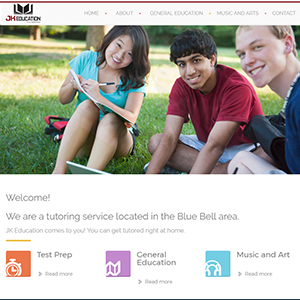 JK Education, a website made by the Philadelphia area web development company TAF JK Group Inc.